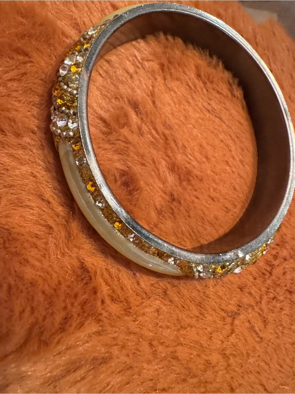 Gold Crystal Accent Bangle Bracelet - Women Jewelry